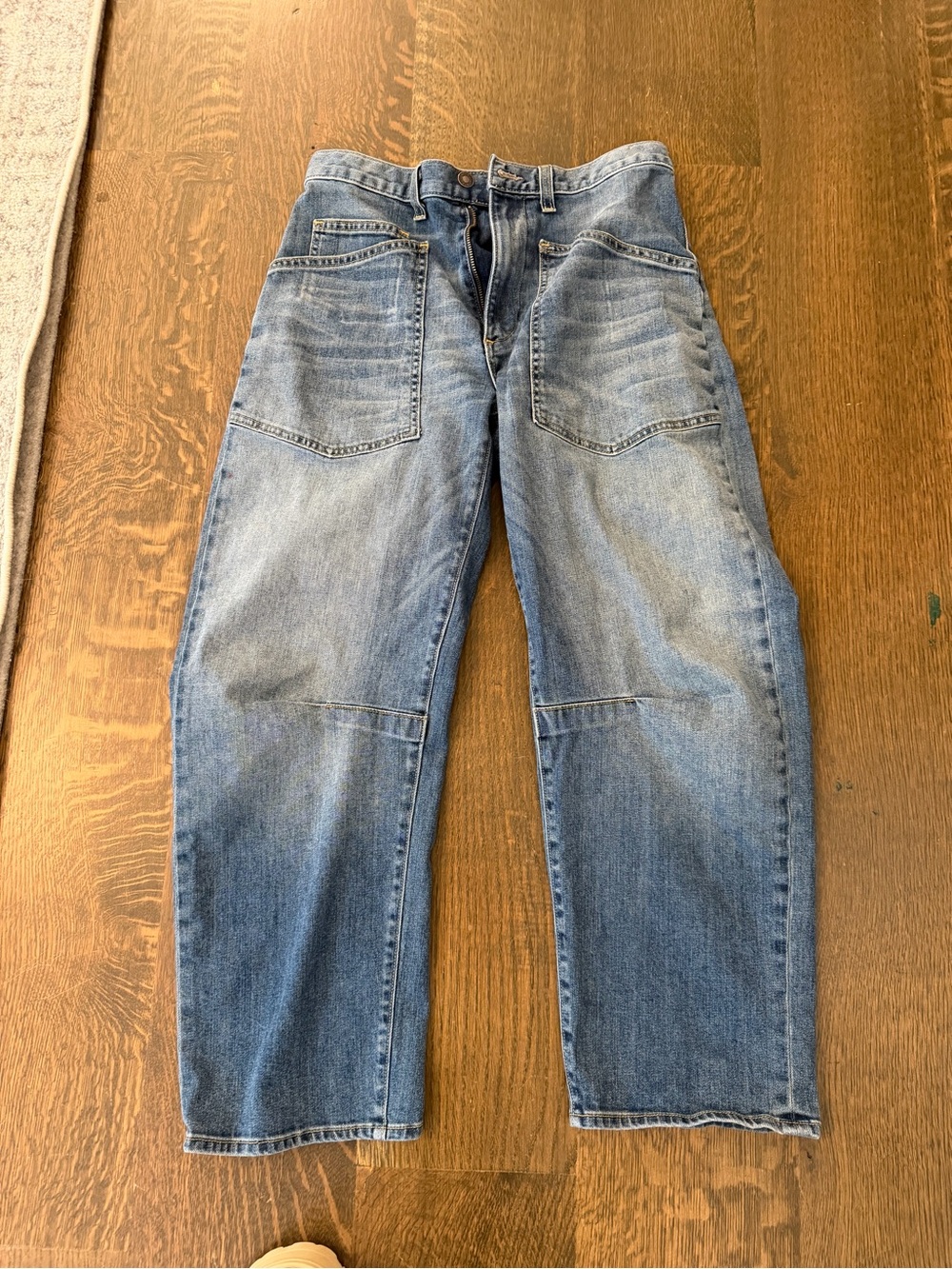 Nili Lotan Relaxed SHON Denim Jeans - Light Blue Wash
